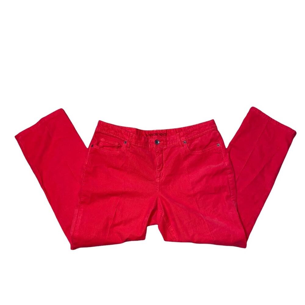 Lands End Straight Leg Fit 2 five pocket Corduroy Pants red size 16 petite